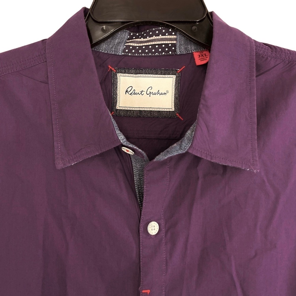 Robert Graham Mens‎ 3XL Button Down Shirt Long Sleeve Purple Designer EUC